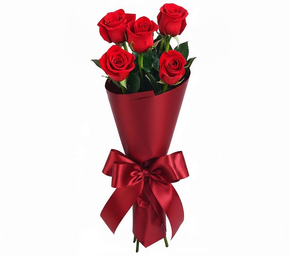 Букет 5 Красных роз Эдлесс Лав в Петропавловке