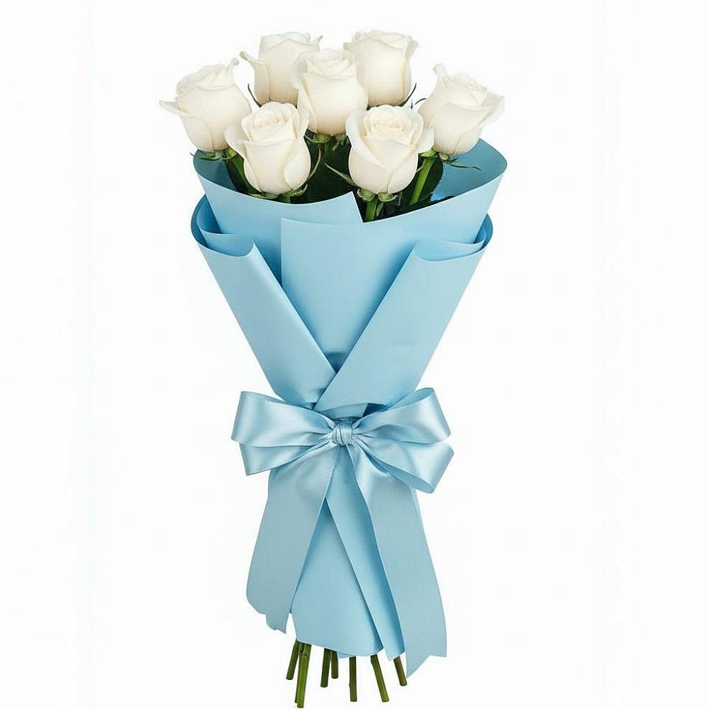 Букет 7 белых роз Проуд в Петропавловке