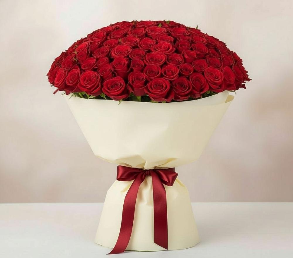Букет 101 Красная роза Милано в Петропавловке