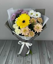 Букет цветов из:  Розы, Герберы и Хризантемы в Петропавловке