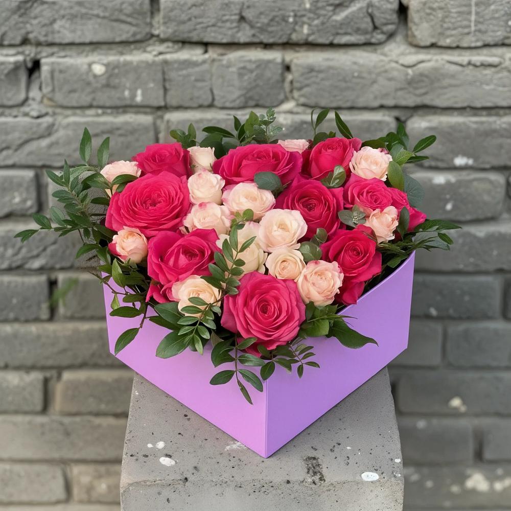 Цветочная композиция из Розы в коробке в Петропавловке