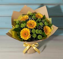 Букет цветов из:  Герберы и Хризантемы #REPLACE_PRED# Петропавловке