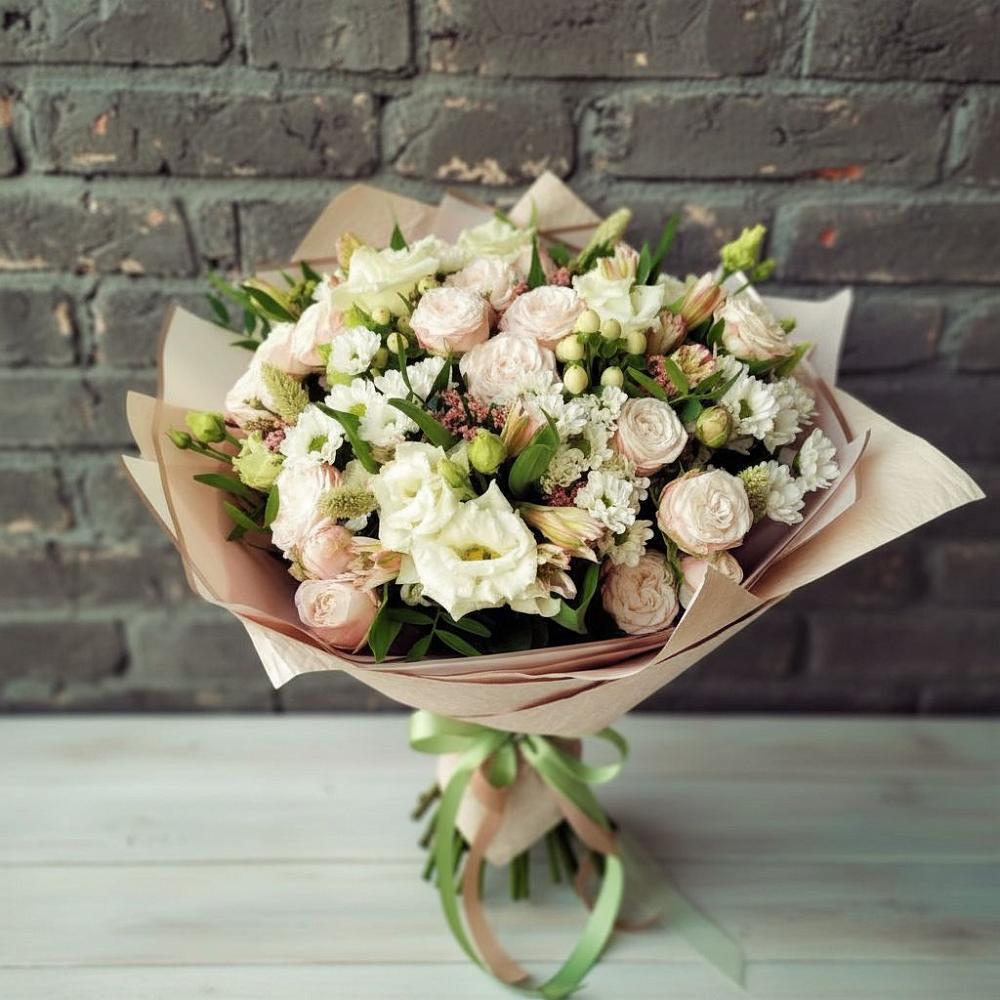 Букет цветов из: Альстромерии, Розы и Хризантемы в Петропавловке
