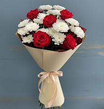 Букет цветов из:  Розы и Хризантемы #REPLACE_PRED# Петропавловке