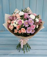 Букет цветов из:  Хризантемы, Розы и Альстромерии в Петропавловке