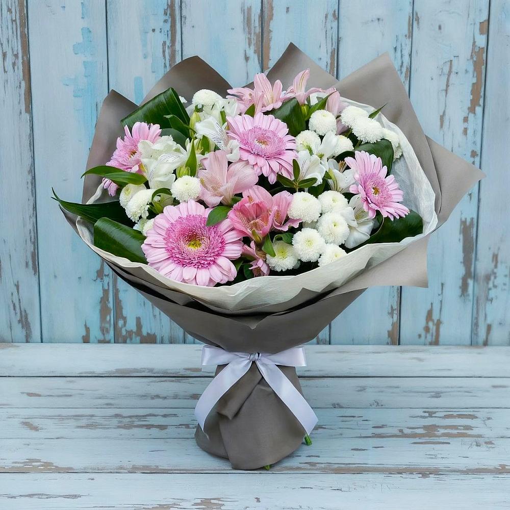 Букет цветов из: Герберы, Альстромерии и Хризантемы в Петропавловке